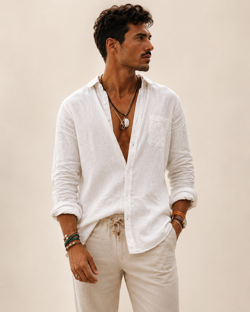 LIVIANO - CAMISA DE LINO, MANGA LARGA